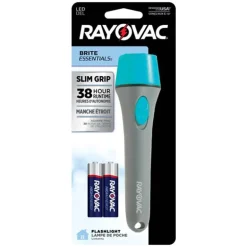 Rayovac Brite Essentials 18 lm Gray/Turquoise LED Flashlight AA Battery