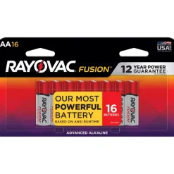 Rayovac Fusion AA Alkaline Batteries 16 pk Carded