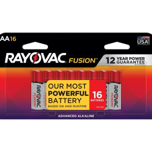 Rayovac Fusion AA Alkaline Batteries 16 pk Carded