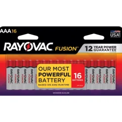 Rayovac Fusion AAA Alkaline Batteries 16 pk Carded