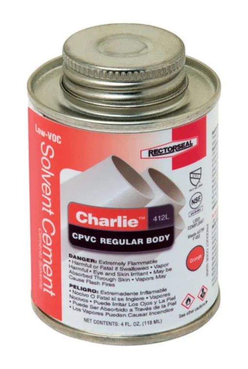 Rectorseal Charlie Orange Solvent Cement For CPVC 4 oz