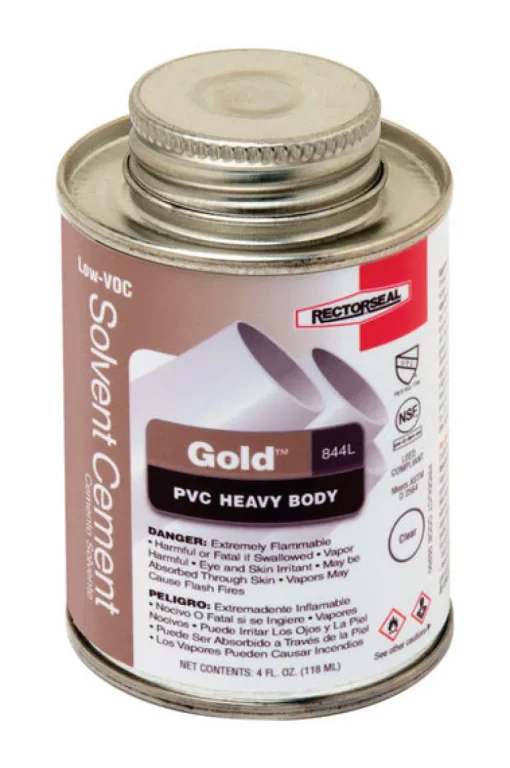 Rectorseal Gold Clear Solvent Cement For PVC 4 oz