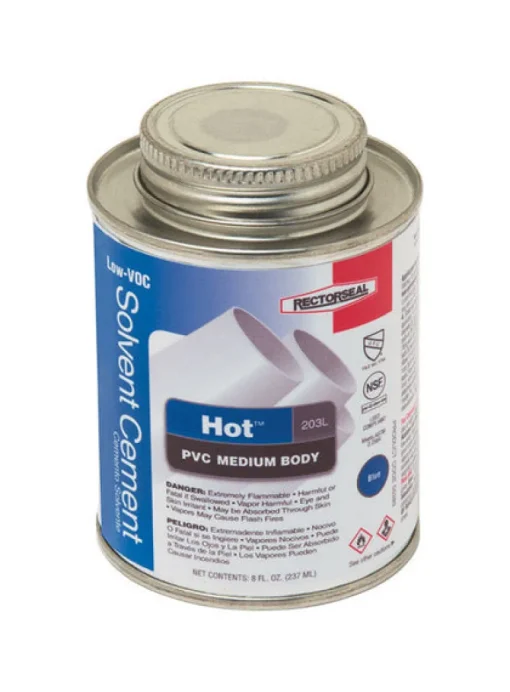 RectorSeal Hot Blue Solvent Cement For PVC 8 oz