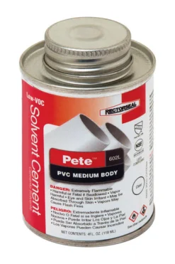 RectorSeal Pete Clear Solvent Cement For PVC 4 oz