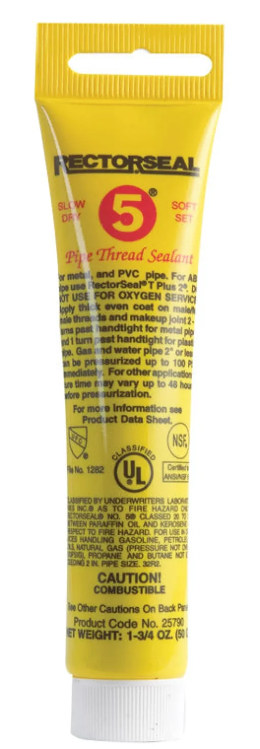 RectorSeal Slow Dry 5 Soft Set Yellow Pipe Thread Sealant 1.75 oz