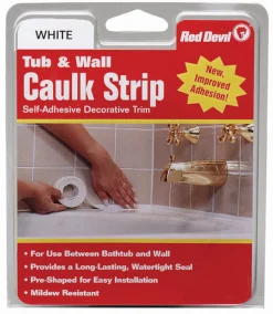 Red Devil 0151 1-5/8" X 11' Wide White Tub & Wall Caulk Strip