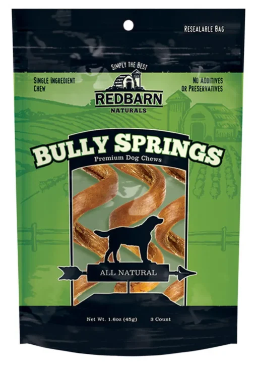 Redbarn Naturals Bully Stick Springs Grain Free Chews For Dogs 6 in. 3 pk