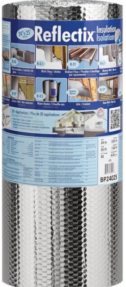Reflectix 24 in. W X 25 ft. L X 0.3125 in. R-3.7 to R-21 Reflective Radiant Barrier Insulation Roll