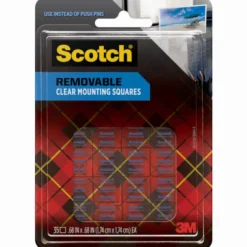 Removable Mounting Squares, Clear, 11/16-In., 35-Pk.