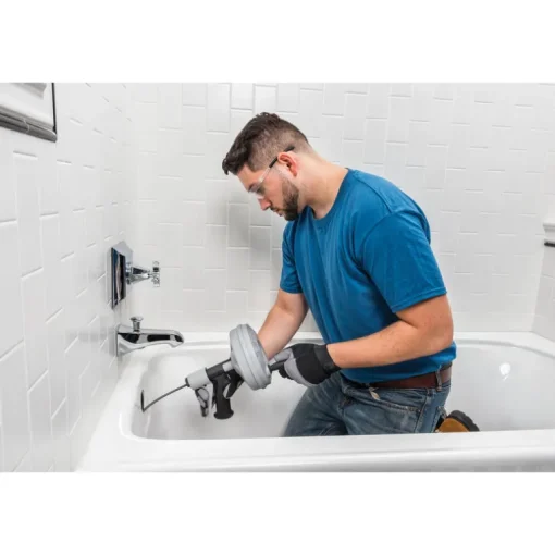 Ridgid Kwik Spin+ Plastic Ergonomic Autofeed Drum Auger Hand Spinner 25 L ft. Cable x 1/4 Dia. in.