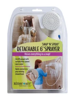 Rinse Ace Snap N Spray Polished Plastic Quick-Connect 1-Setting Shower Head 2.5 GPM x 2 Dia. in.