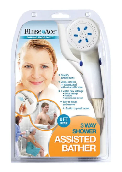 Rinse Ace White ABS 2.5 GPM 3-Settings Handheld Shower Head 8 L ft. Hose (Pack of 4)