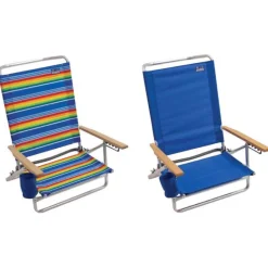 Rio Brands 5 position Adjustable Assorted Beach Folding Chair (Pack of 4)