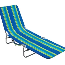 RIO Brands Silver Steel Frame Chaise Lounge Multicolored