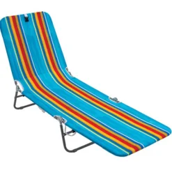 RIO Brands Silver Steel Frame Chaise Lounge Multicolored