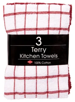 Ritz Paprika Cotton Kitchen Towel 3 pk (Pack of 3)