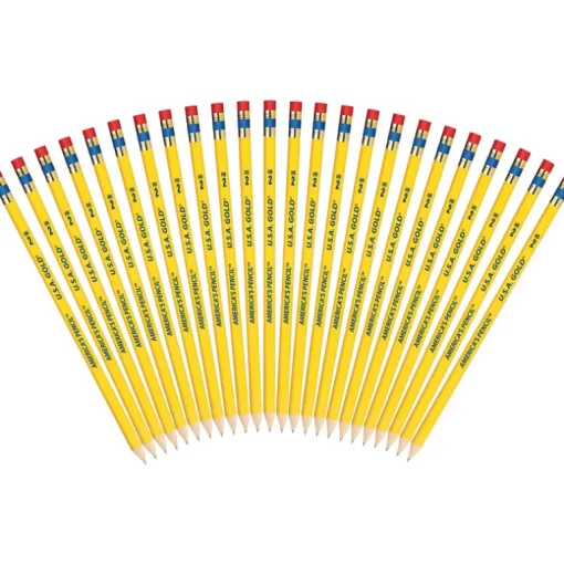 Rose Art #2 HB Lead Pre-Sharpened USA Gold Standard Yellow Pencils 4.5 H in.