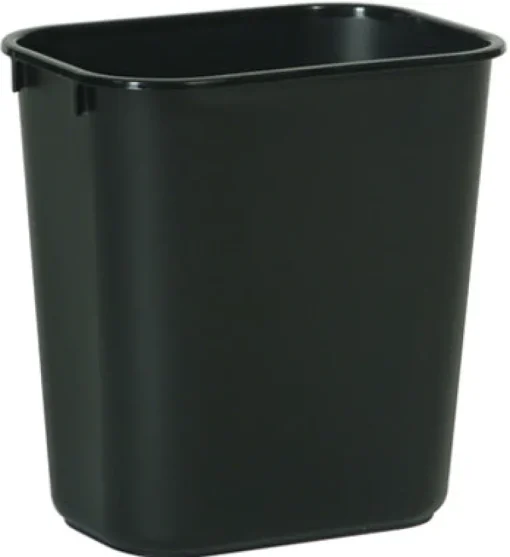Rubbermaid 7 gal Black Plastic Open Top Wastebasket