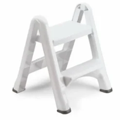 Rubbermaid 21 in. H X 22.9 in. W X 18.9 in. D 300 lb. capacity 2 step Plastic Folding Step Stool