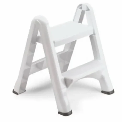 Rubbermaid 21 in. H X 22.9 in. W X 18.9 in. D 300 lb. capacity 2 step Plastic Folding Step Stool