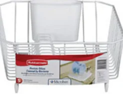 Rubbermaid 5.3 in. H x 12.4 in. W x 14.3 in. L Steel Dish Drainer White (Pack of 6)