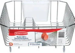 Rubbermaid 14.3 in. L X 12.4 in. W X 5.3 in. H Chrome Steel Dish Drainer