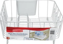 Rubbermaid 17.6 in. L X 13.8 in. W X 5.9 in. H White Steel Dish Drainer