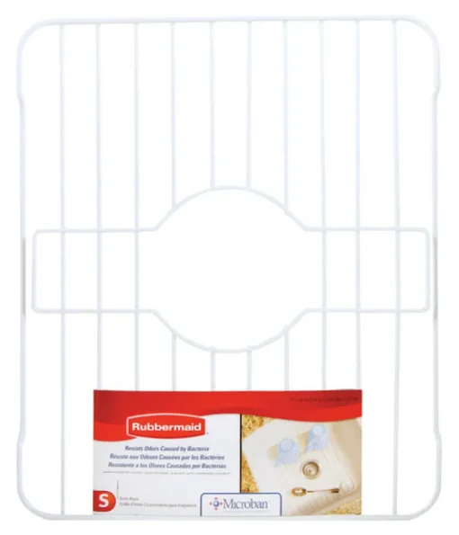 Rubbermaid 12.6 in. W x 10.5 in. L Coated Wire Twin Sink Rack White (Pack of 6)