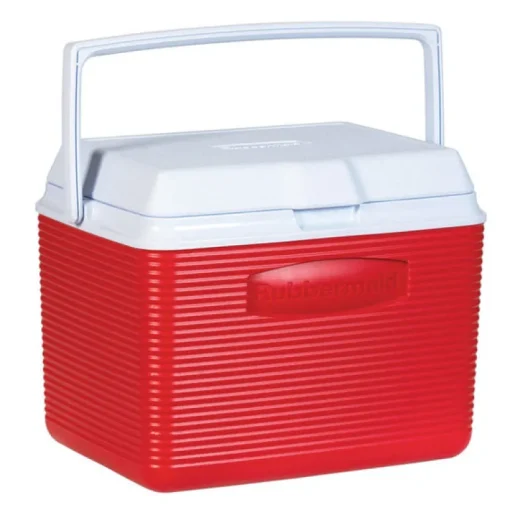 Rubbermaid Blue/Modern Red Sporty Style Odor Resistant Victory Cooler 24 qt. Capacity