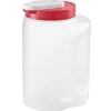 Rubbermaid Clear Plastic Round Mixing Bottle 2 qt. Capacity with Red Lid