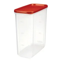 Rubbermaid Clear Red Rectangular Slim Modular Dry Food Storage Container 21 Cup Capacity