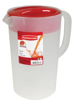 Rubbermaid Plastic Clear Round 3-Position Large Mixing Pitcher 128 oz.