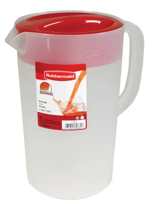 Rubbermaid Plastic Clear Round 3-Position Large Mixing Pitcher 128 oz.