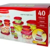 Rubbermaid Red Lid Clear Plastic Dishwasher Safe BPA Free Food Storage Container Set 0.5 Cup