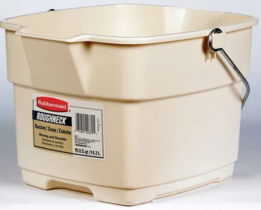 Rubbermaid Roughneck 15 qt. Bucket Bisque (Pack of 6)