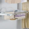 Rubbermaid White Large Capacity Convenient Storage Sliding Basket with Pull Handle