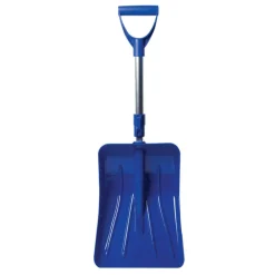 Rugg Blue Plastic/Polyester Arctic Plow Trunk Shovel 10 in. with 27 to 35 in. Aluminum Handle