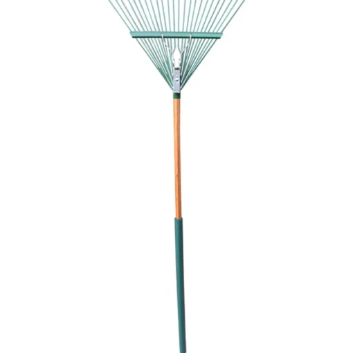 Rugg Ultra 65 in. 24 Tine Steel Springback Rake Wood Handle