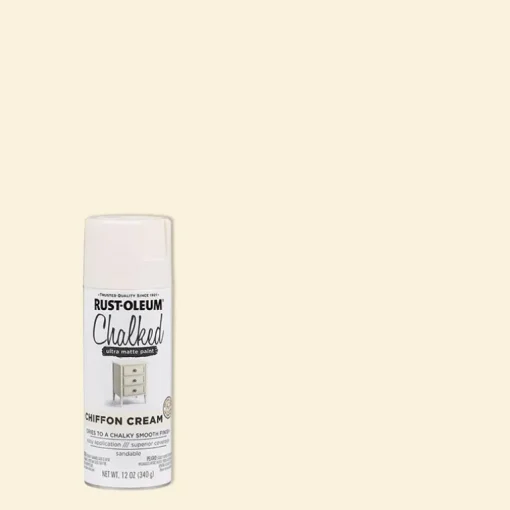 Rustoleum 302596 12 Oz Chiffon Cream Chalked Ultra Matte Spray Paint (Pack of 6)