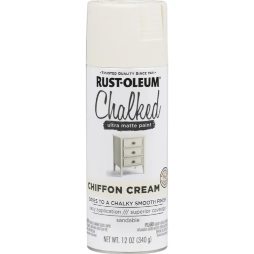 Rustoleum 302596 12 Oz Chiffon Cream Chalked Ultra Matte Spray Paint (Pack of 6)