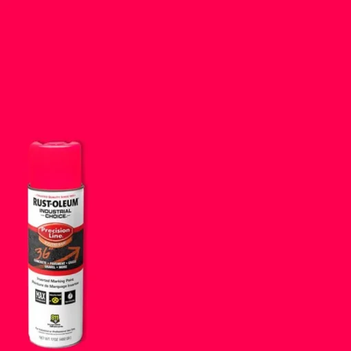 Rustoleum 1661-838 17 Oz Fluorescent Pink Precision-Line Marking Spray Paint (Pack of 12)