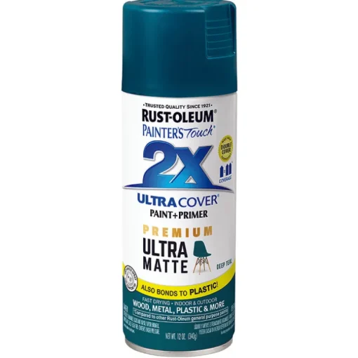 Rust-Oleum Deep Teal General-Purpose Premium Ultra Matte Spray Paint 12 oz. (Pack of 6)