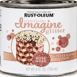 Rust-Oleum Imagine Glitter Rose Gold Water-Based Glitter Paint Interior 50 g/L 8 oz (Pack of 4)