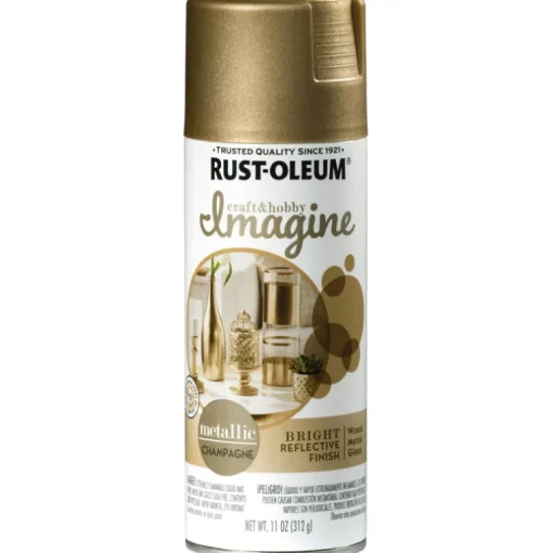 Rust-Oleum Imagine Metallic Champagne Spray Paint 11 oz (Pack of 4)
