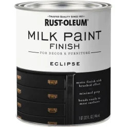 Rust-Oleum Matte Eclipse Water-Based Acrylic Milk Paint 1 qt (Pack of 2).