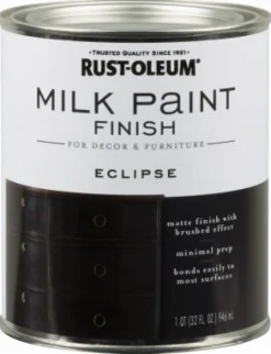 Rust-Oleum Matte Eclipse Water-Based Acrylic Milk Paint 1 qt (Pack of 2).