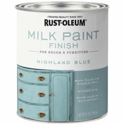 Rust-Oleum Matte Highland Blue Water-Based Acrylic Milk Paint 1 qt (Pack of 2).