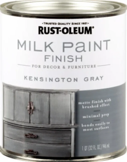 Rust-Oleum Matte Kensington Gray Water-Based Acrylic Milk Paint 1 qt (Pack of 2).