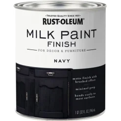 Rust-Oleum Matte Navy Water-Based Acrylic Milk Paint 1 qt (Pack of 2).