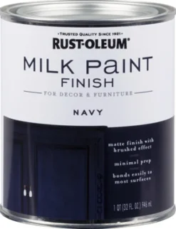 Rust-Oleum Matte Navy Water-Based Acrylic Milk Paint 1 qt (Pack of 2).